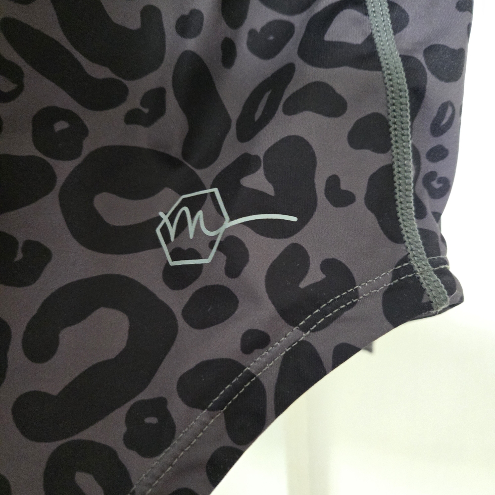 Women’s Charcoal Leopard Print Racerback Tank Top - Picture 5 of 10
